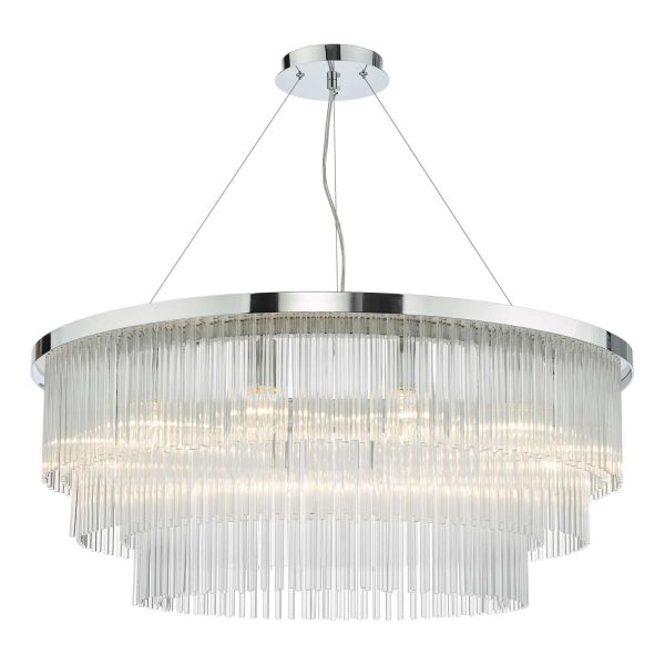 Alpheios 12 Light Chandelier Polished Chrome Glass