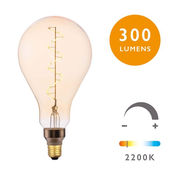 E27 LED Dimmable Vintage Flex Filament Bulb 4W 300 Lumens Amber