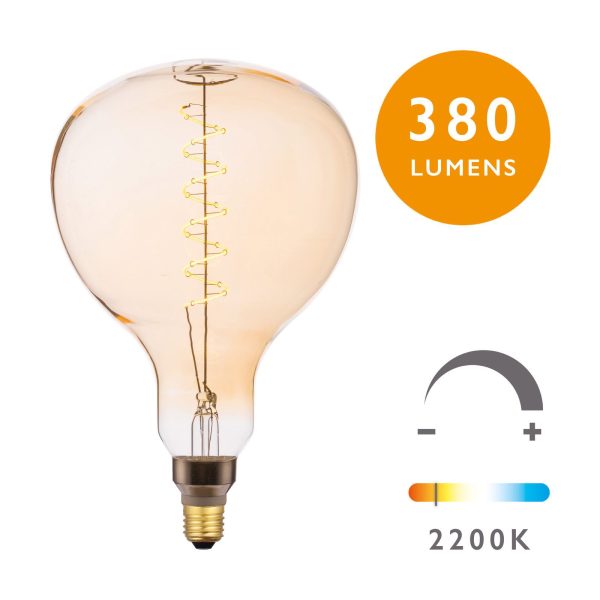 E27 LED Dimmable Vintage Globe Filament 5W 380 Lumens Amber