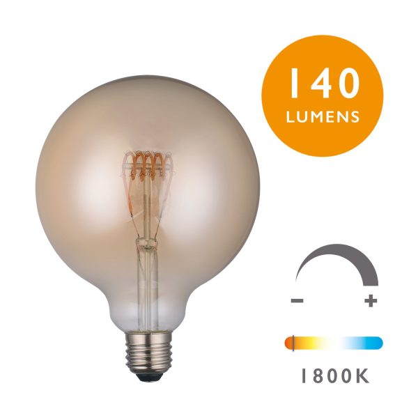 (SOLD AS 5PK) E27 LED DIM VINT LGE GLOBE 4W 140LM 1800K