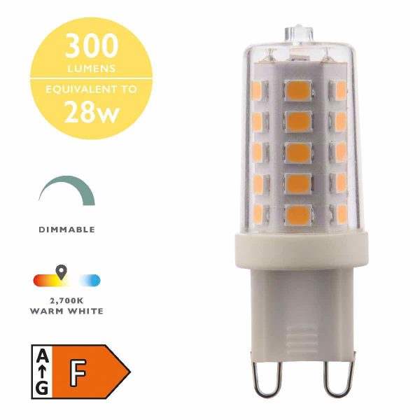 (Pack of 10) LED G9 Light Bulb (Lamp) 3.5W 320LM