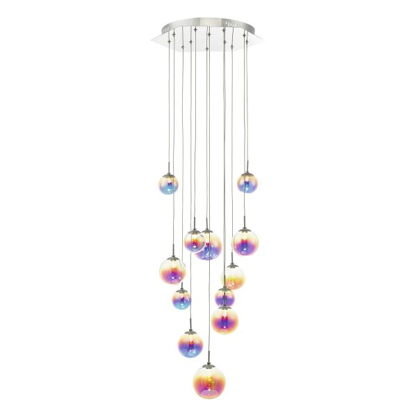 Cesario 12lt Cluster Pendant Polished Chrome & Multi Colour LED