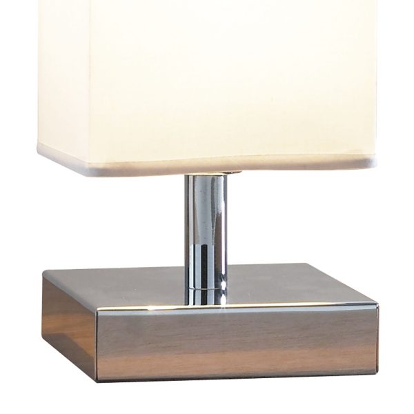 Drayton Touch Table Lamp Square C/W Shade Polished Chrome