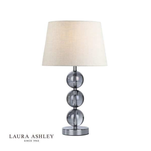 Laura Ashley Nicholas Table Lamp Smoked Glass Polished Chrome Base Only