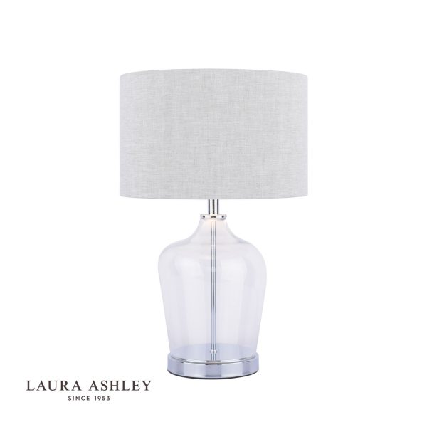 Ockley Touch Table Lamp Polished Chrome & Glass With Shade