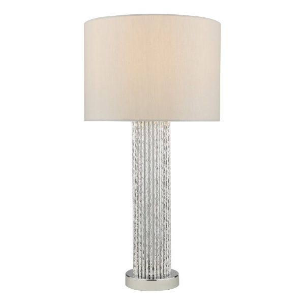 Lazio Table Lamp Silver Rod Base With Shade