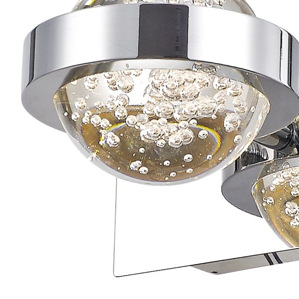 Livia LED Wall Light Polished Chrome & Glass Sphere