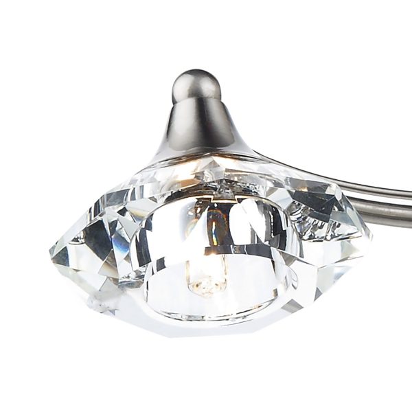 Luther 4 Light Semi Flush Satin Chrome Crystal