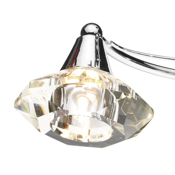 Luther 4 Light Semi Flush Polished Chrome Crystal