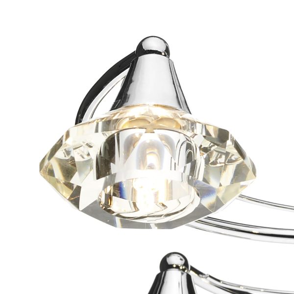 Luther 6 Light Semi Flush Polished Chrome Crystal