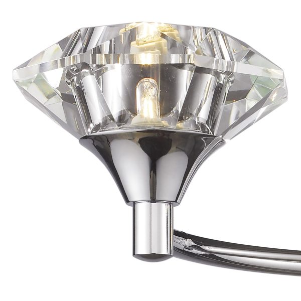 Luther Double Wall Bracket Polished Chrome Crystal