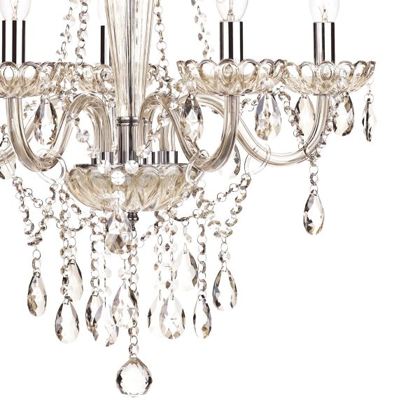 Raphael 5 Light Chandelier Champagne Crystal