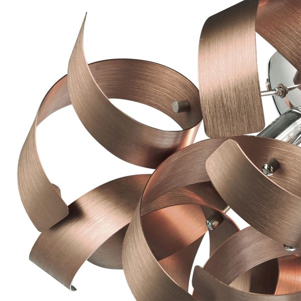 Rawley 4 Light Ribbon Flush Brushed Copper