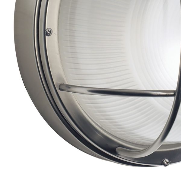 Salcombe Large Round Steel Wall Light IP44