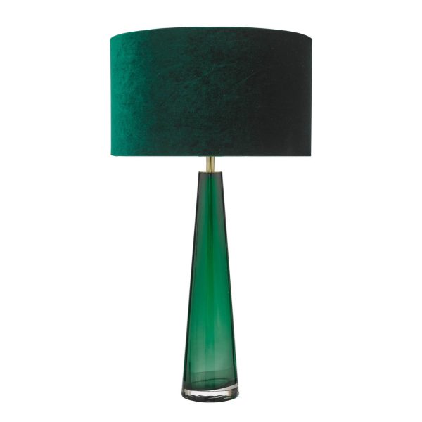 Samara Table Lamp Green Glass With Shade