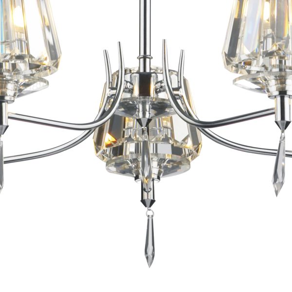 Selina 5 Light Semi Flush Polished Chrome