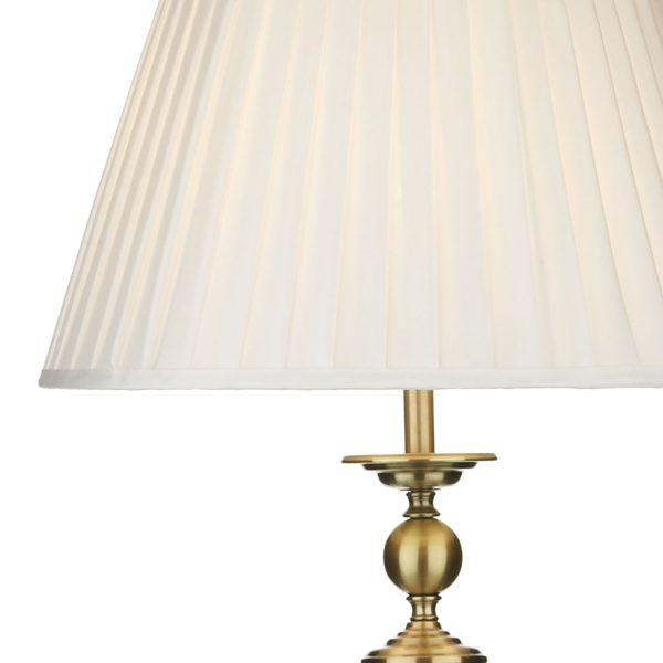 Siam Floor Lamp complete with Shade Antique Brass