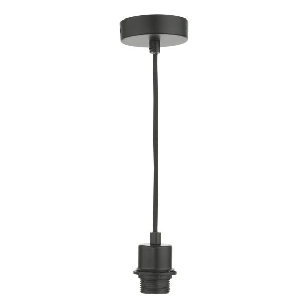 1 Light Matt Black E27 Suspension With Black Cable