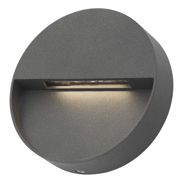 Ugo Outdoor Wall Light Round Eyelid Anthracite IP65 LED