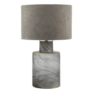 Wanda Table Lamp Smoked Glass With Shade