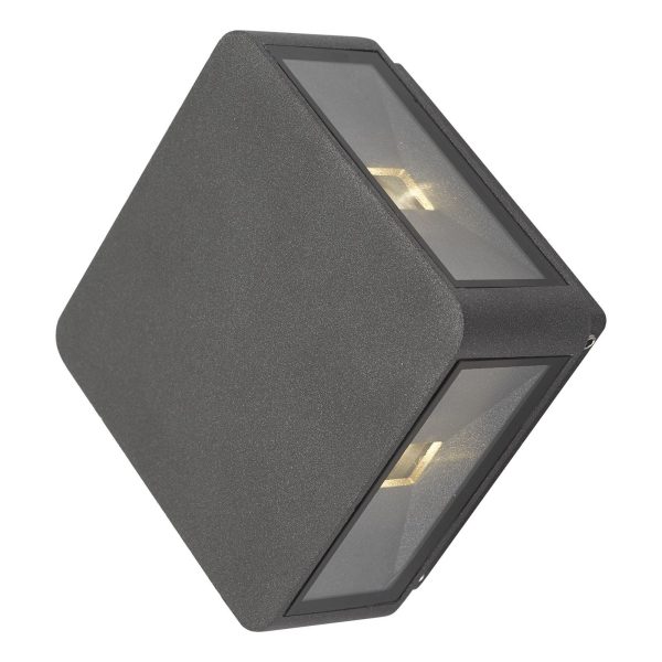 Weiss 4 Light Wall Light Square Anthracite IP65 LED