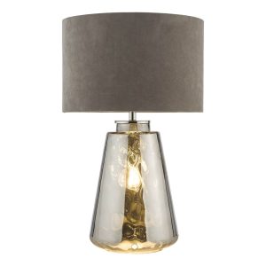 Wycliffe Table Lamp Smoked Glass With Shade