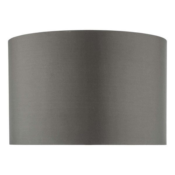 Zeya Grey Faux Silk Drum Shade 37cm