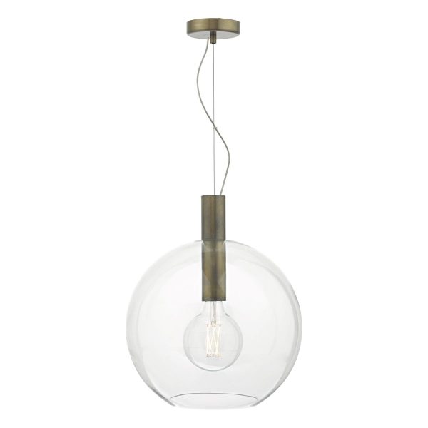 Zula 1lt Pendant Glass & Aged Bronze