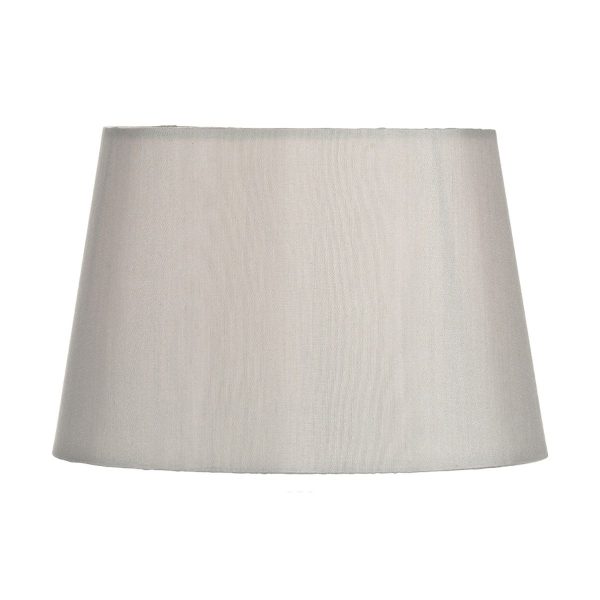 Edith Silver Faux Silk Tapered Drum Shade 23cm