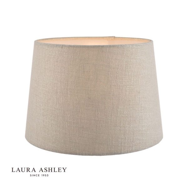 Laura Ashley Bacall Linen Empire Drum Shade Silver 40cm/16 inch